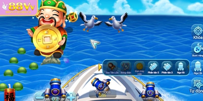 TP Câu Cá Vàng 88VV – Hành Trình Săn Thưởng Dưới Đại Dương 2 Vũ khí và tính năng đặc biệt