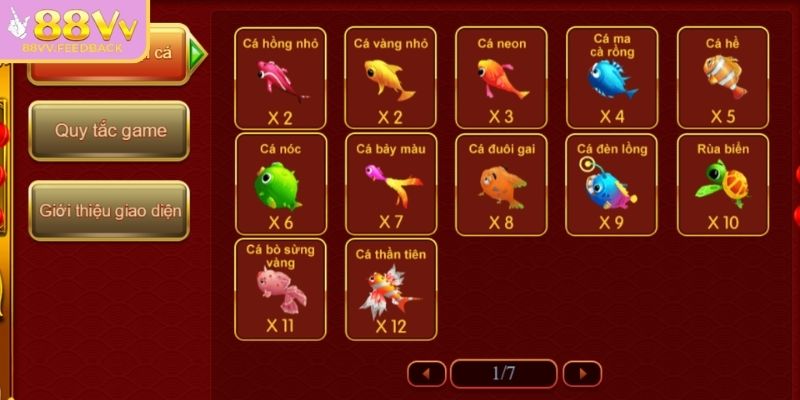 Hệ thống vũ khí trong TP Nhị Gia bắn cá